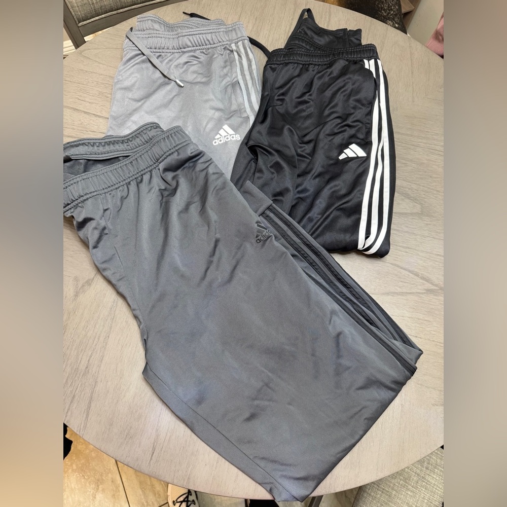 Adidas Men’s ' Gray and Black Track Pants